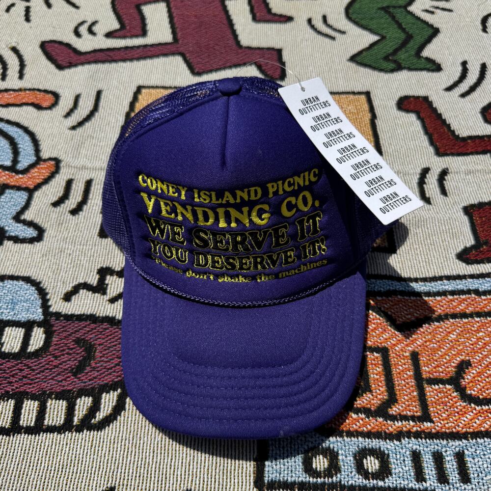 New with Tags Coney Island Picnic Trucker Hat Purple Embroidered Snapback Cap